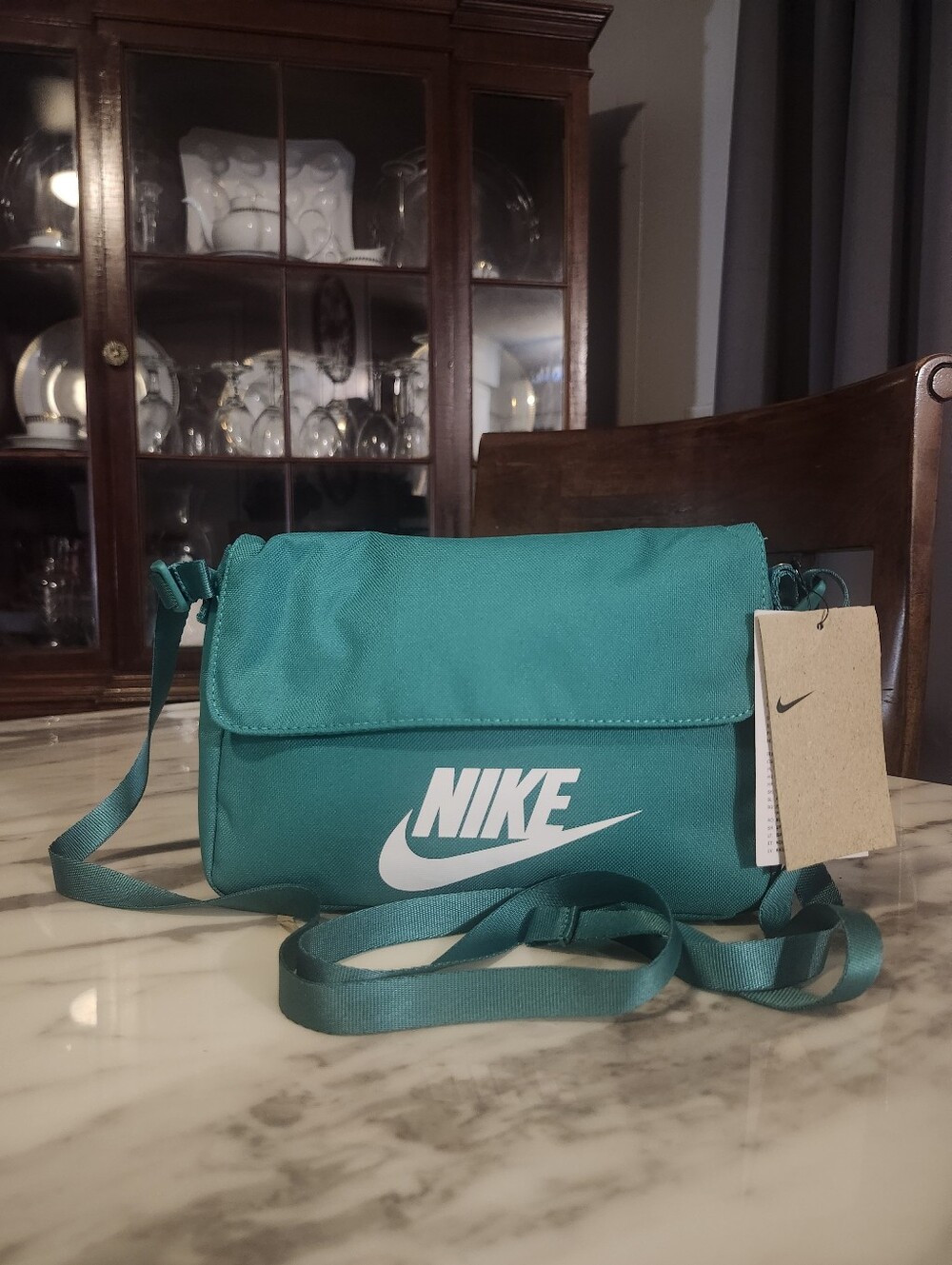 Nike Teal Crossbody Bag with White Logo